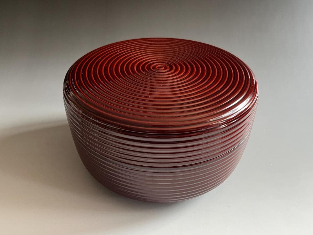 川端近左　熊笹蒔絵　溜ロクロ目食籠　即中斎書付　茶道具　表千家