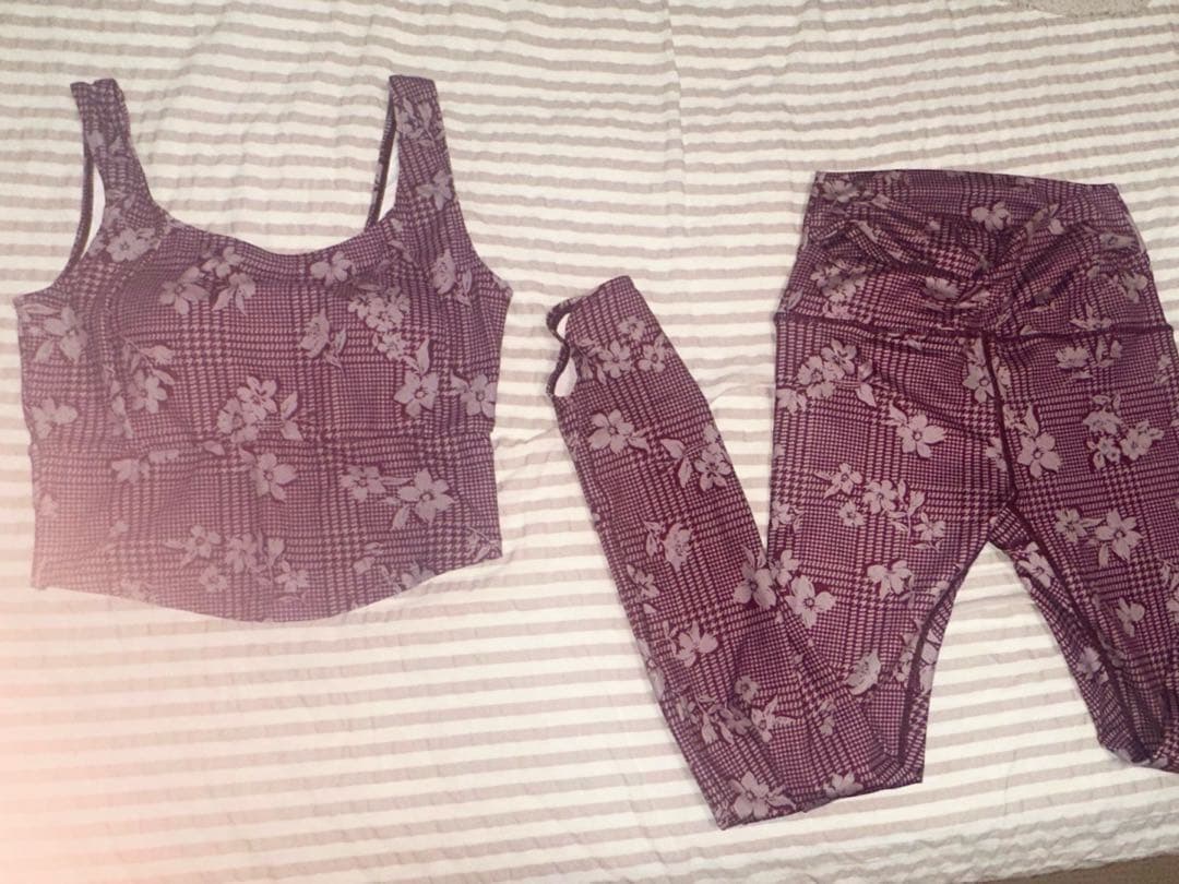 SUKALA チェッククロスレギンス チェックビスチェ S ベリー 上下セット