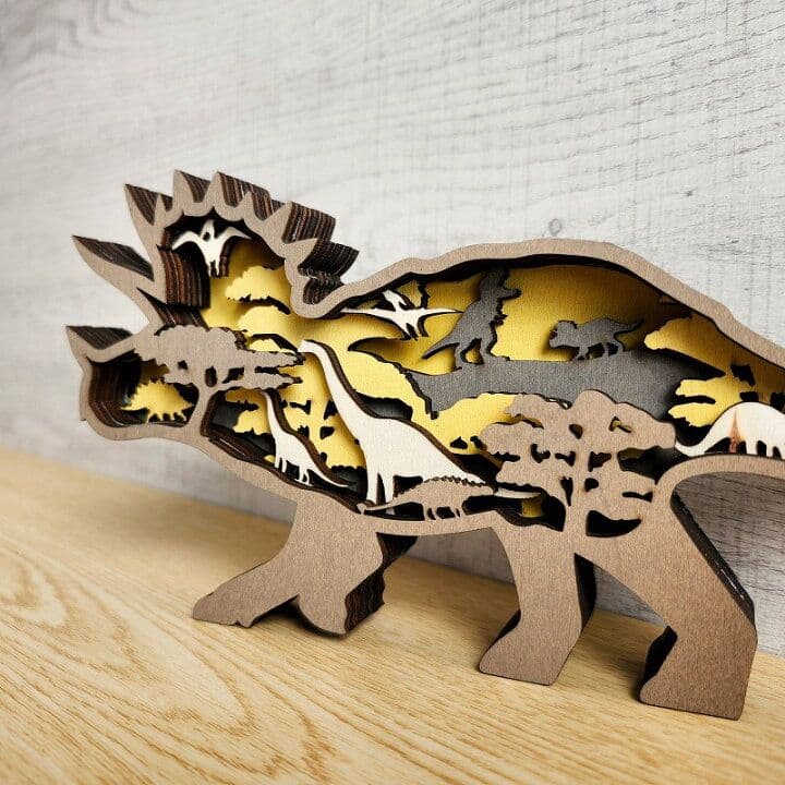 木製置物】トリケラトプス恐竜★ジュラシックパーク グッズ 置き物 雑貨 オブジェ