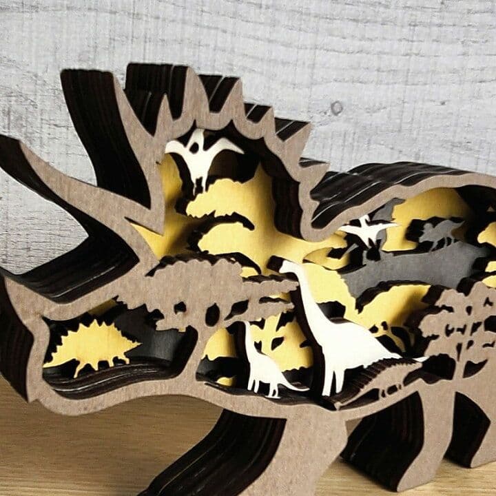 木製置物】トリケラトプス恐竜★ジュラシックパーク グッズ 置き物 雑貨 オブジェ