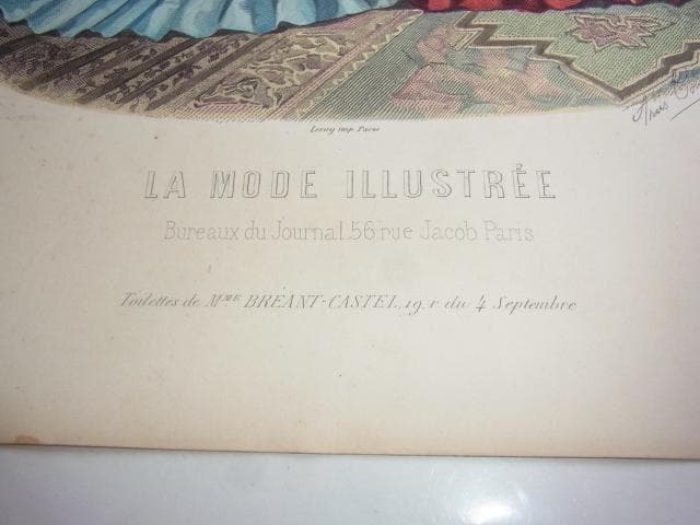 1873年銅版画◆フランス ファッション誌『ラ・モード・イリュストレ』No.52