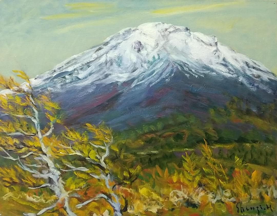 「富士山（奥庭）」2008 P10 油絵 絵画