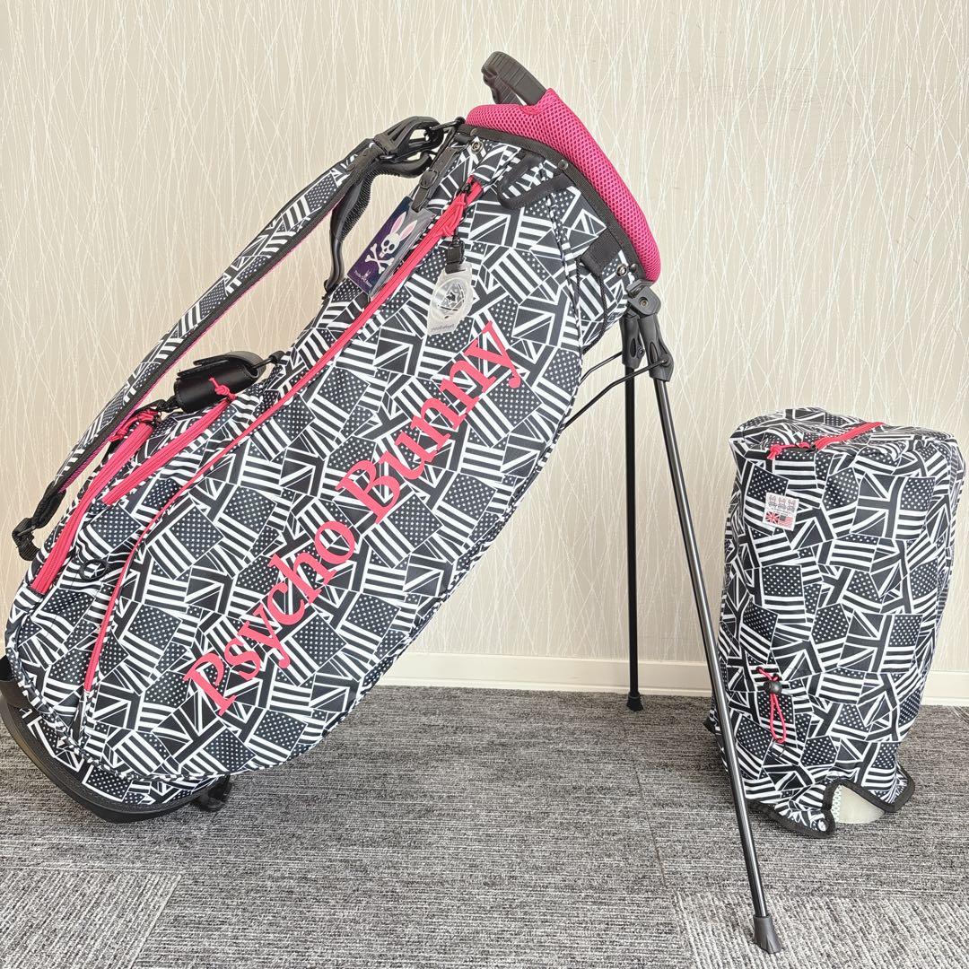 超美品❗️Psycho Bunny/サイコバニー スタンド式 ゴルフキャディバッグ