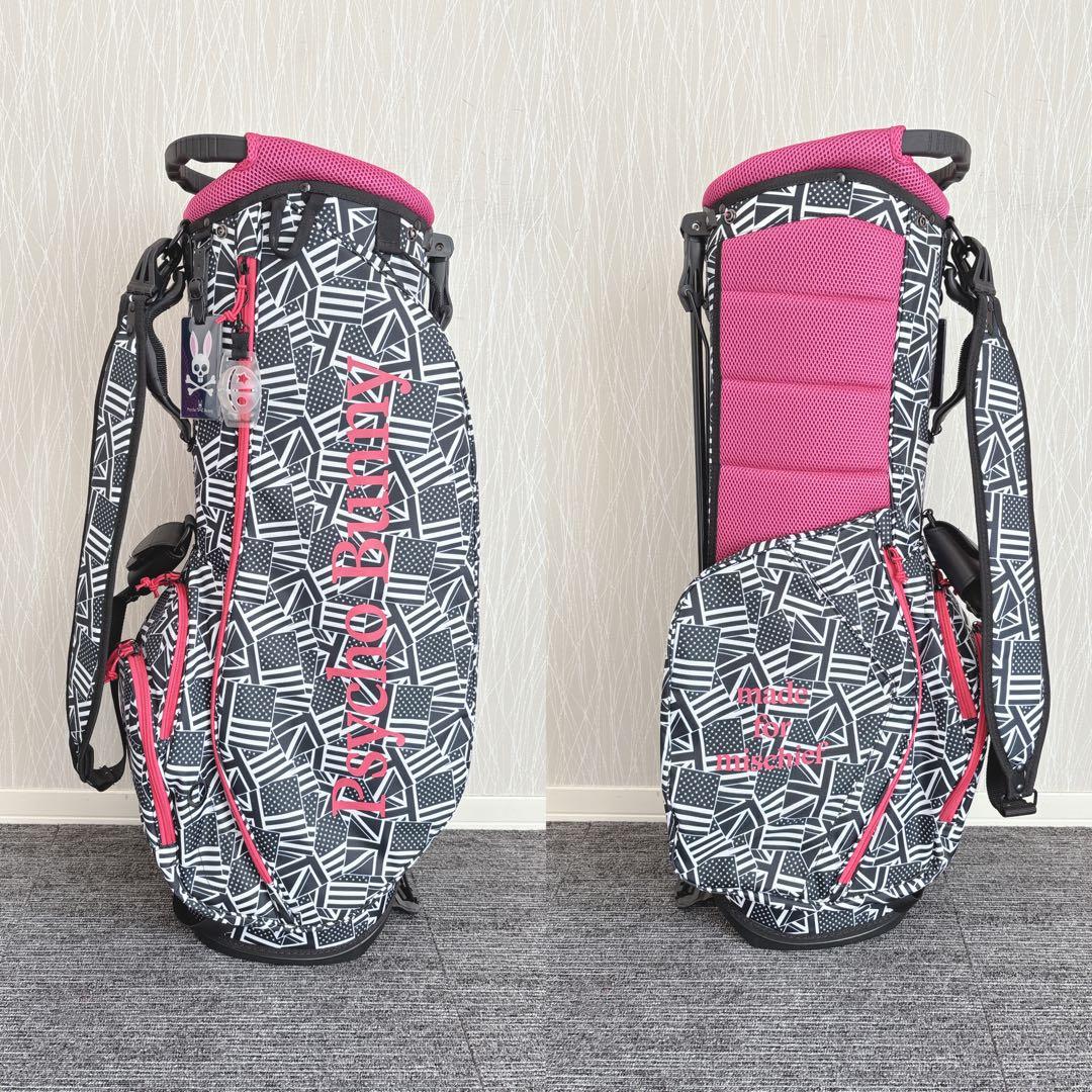 超美品❗️Psycho Bunny/サイコバニー スタンド式 ゴルフキャディバッグ