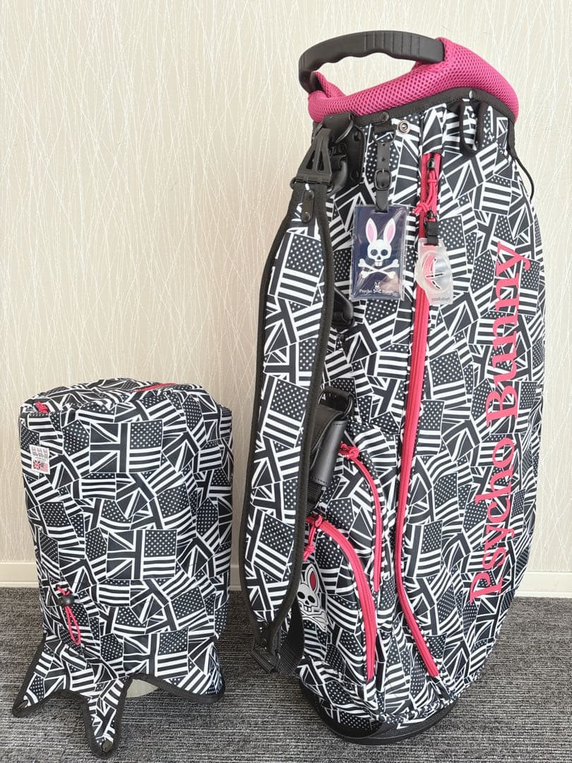 超美品❗️Psycho Bunny/サイコバニー スタンド式 ゴルフキャディバッグ