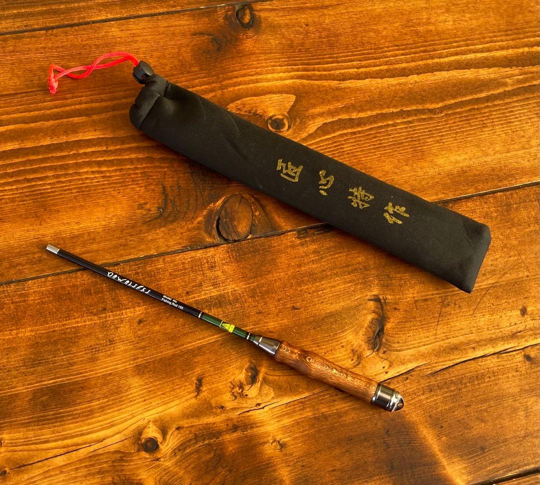 釣り竿セット　小物釣り竿　タナゴ竿　ブラック×グリーン　1.5M 仕掛け付き