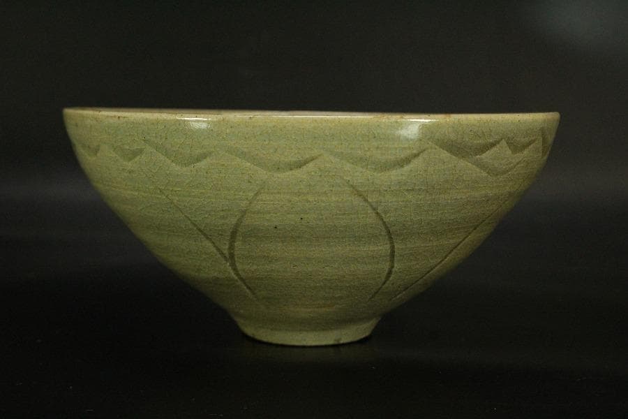 高麗 青磁 蓮弁紋 碗 茶道具(ZE556)