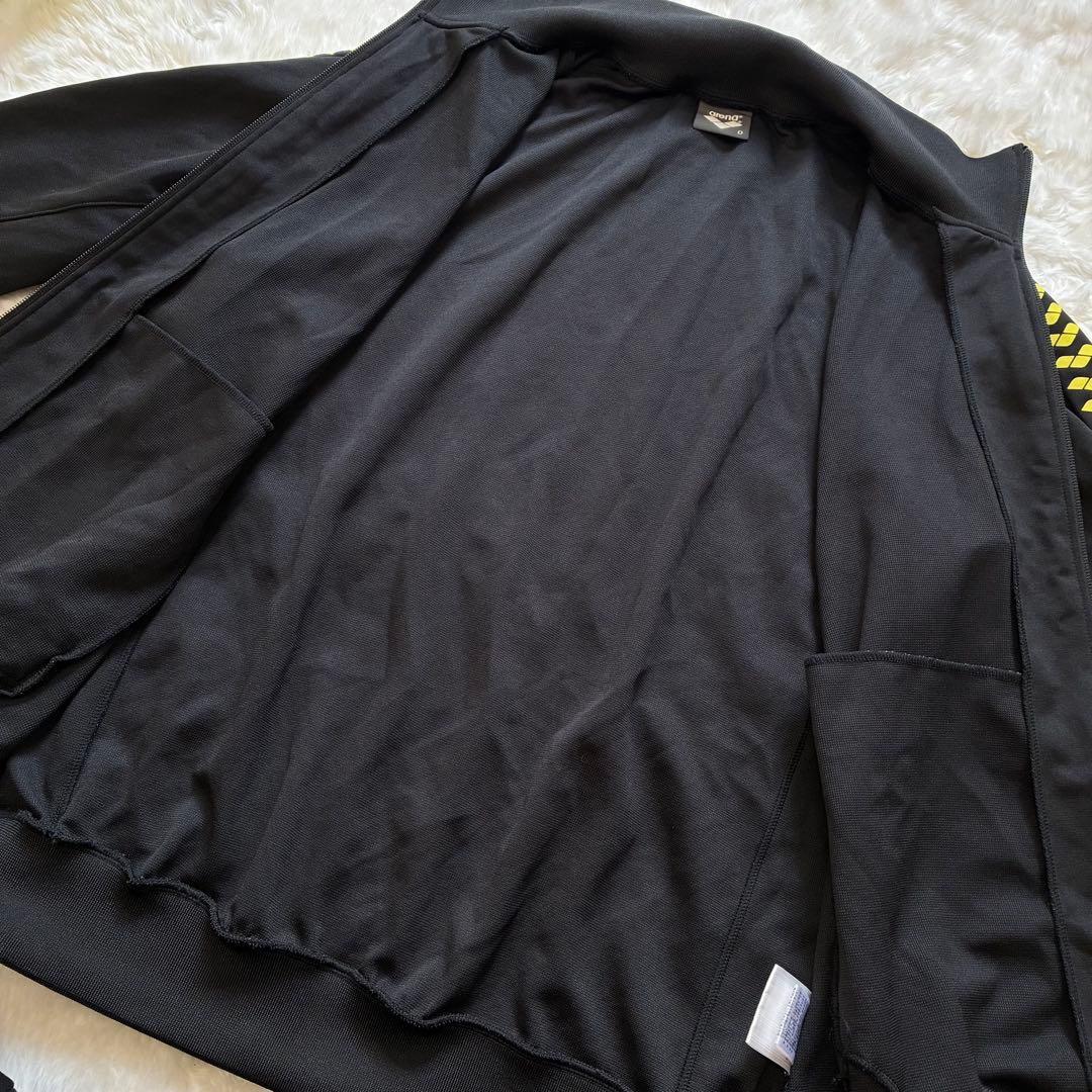 希少XL・美品✨arena ジャージ 上下セット　Oサイズ　ロゴライン　黒