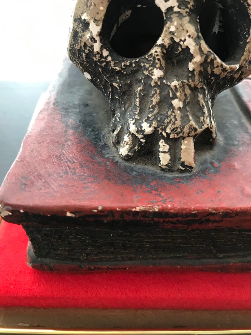 希少 京焼 野晒し髑髏 ドクロ 在銘 置物 陶器 昭和 骨董 珍品 レア