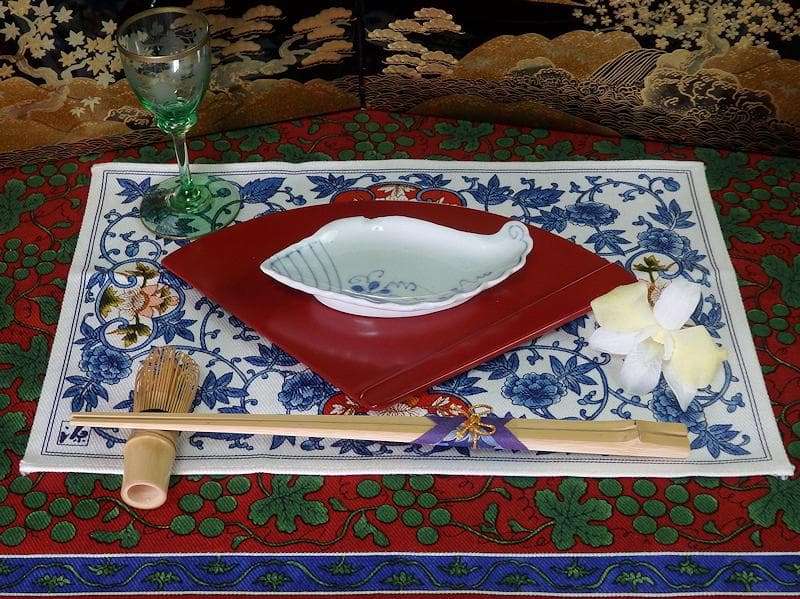 古伊万里　染付　草花紋の図　巻貝型変形皿　D852AS-fbpv