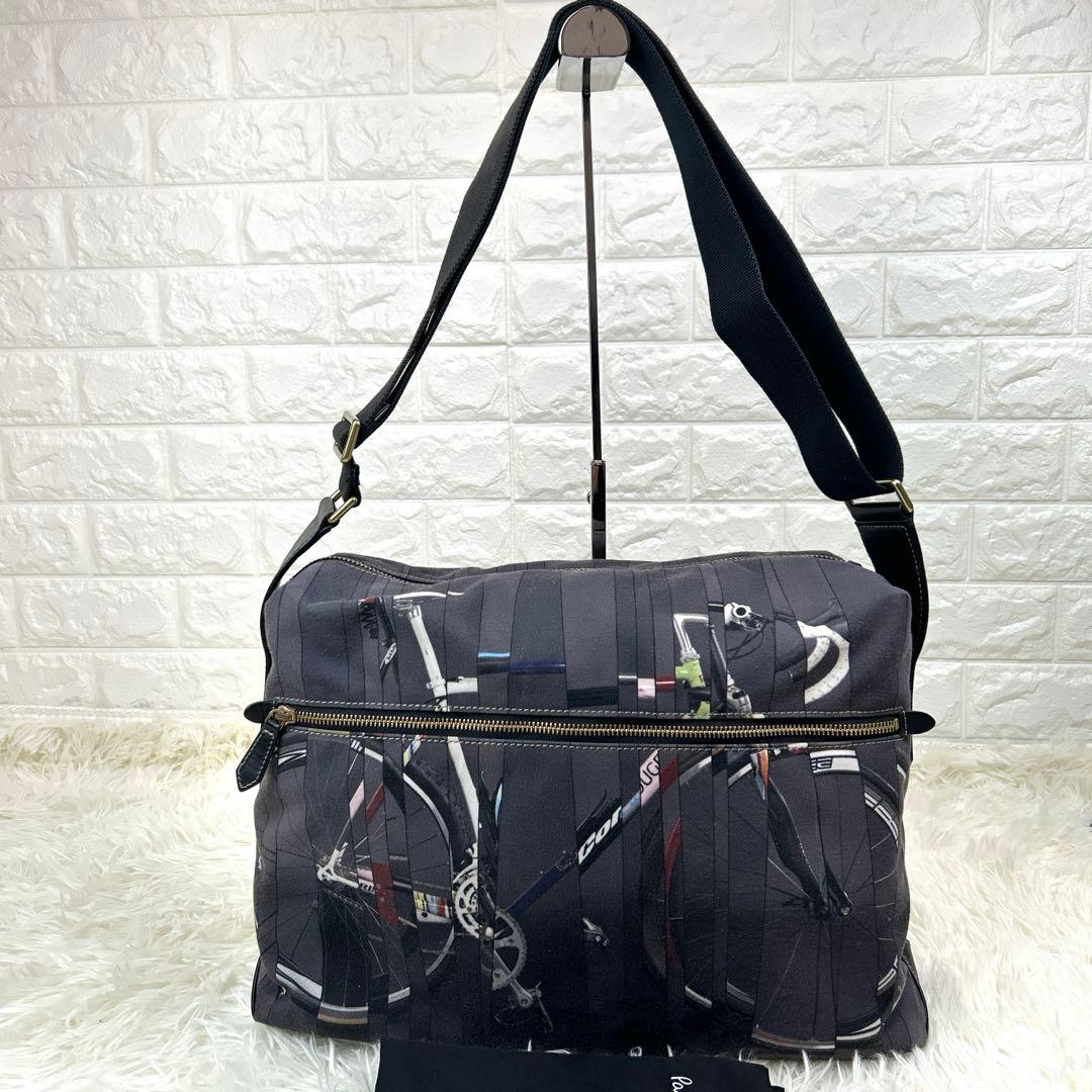 ポールスミス ショルダーバッグ自転車柄 A4対応 斜め掛けOK 保管袋付き