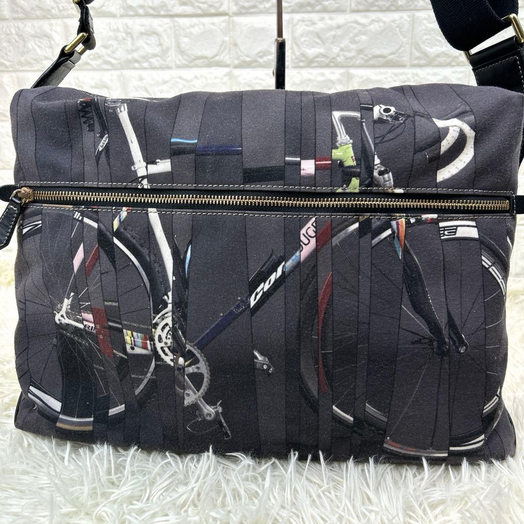 ポールスミス ショルダーバッグ自転車柄 A4対応 斜め掛けOK 保管袋付き