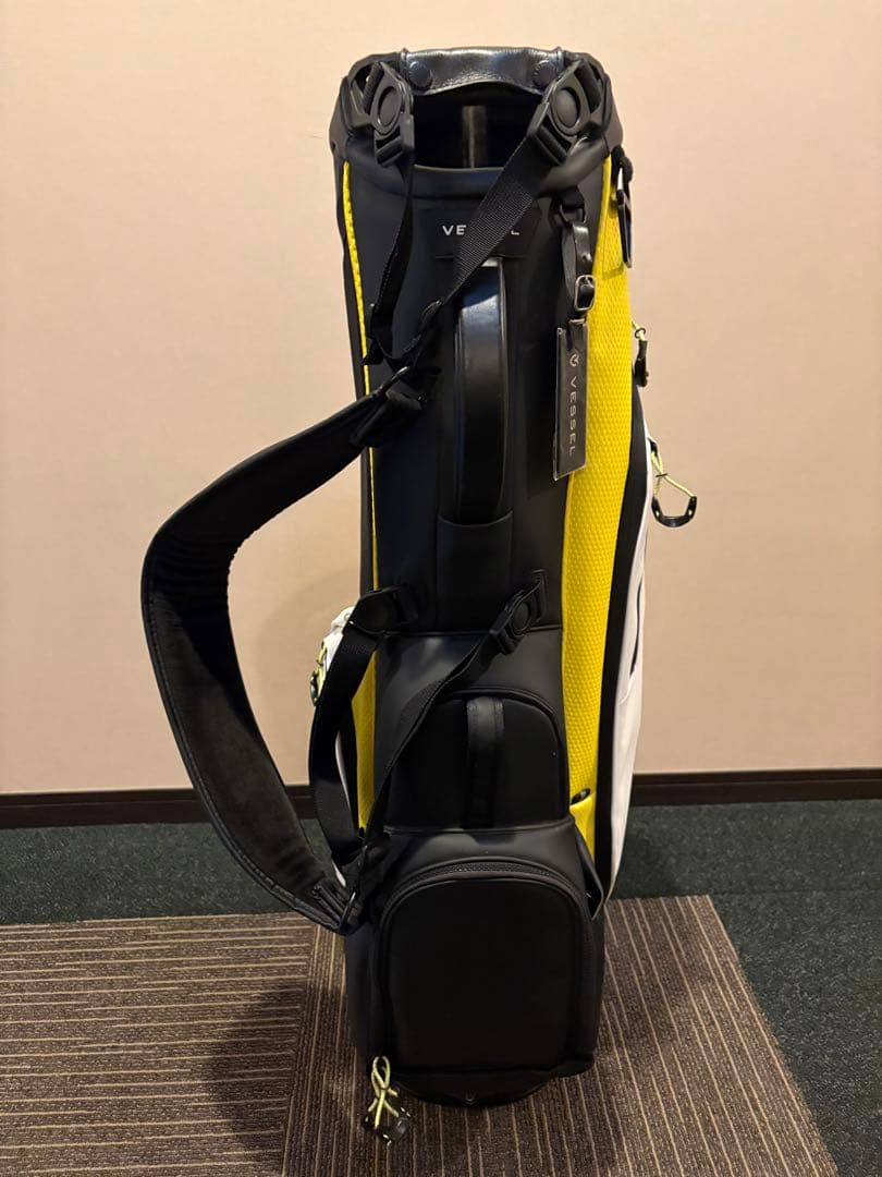 Vessel スタンドキャディバッグ ホワイト/イエロー/ベゼル