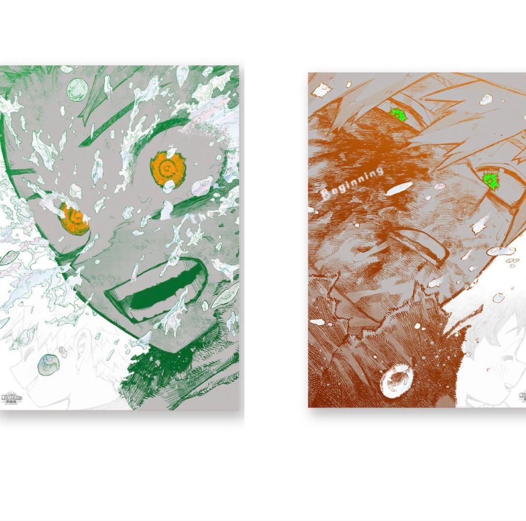 ヒロアカ　原画展　A2アートポスター2枚セット　The Beginning