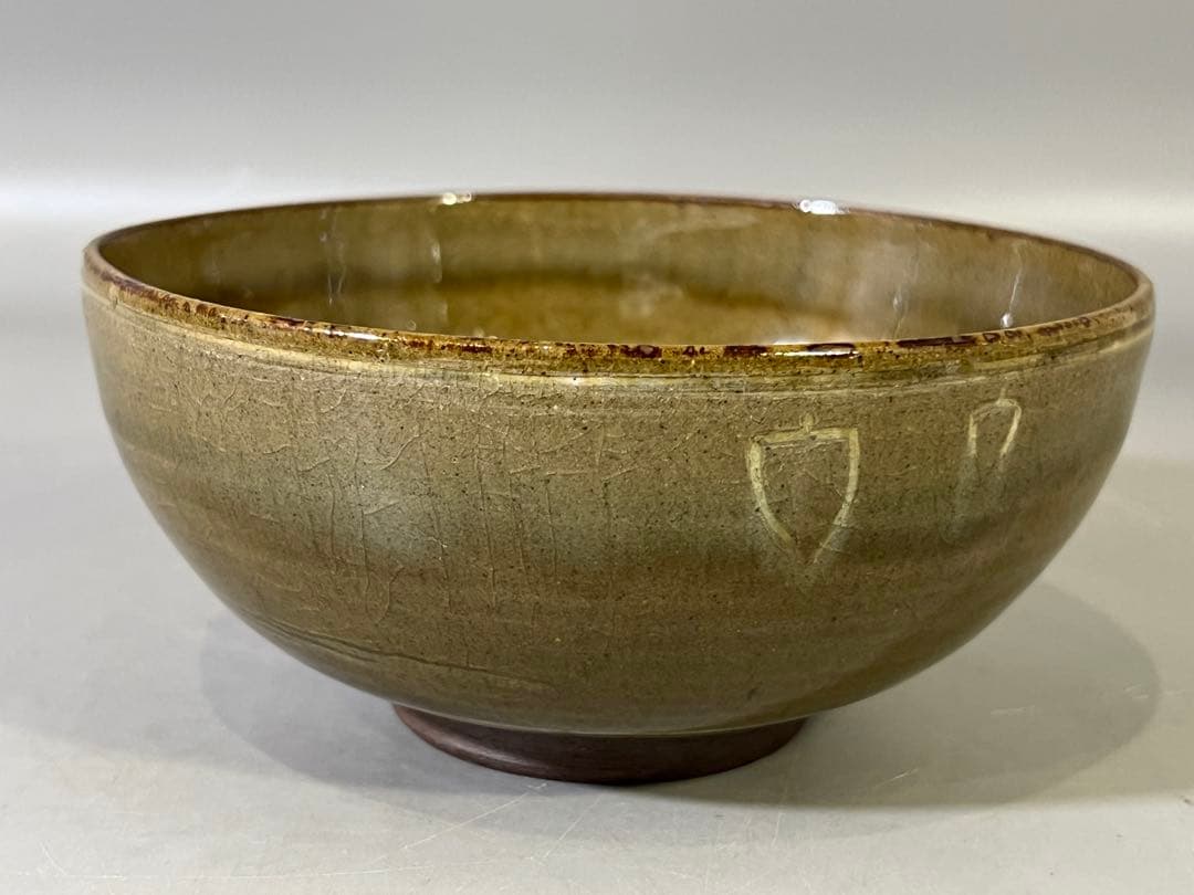 DT752 茶道具 横井米禽作 雲鶴写鉢 共箱