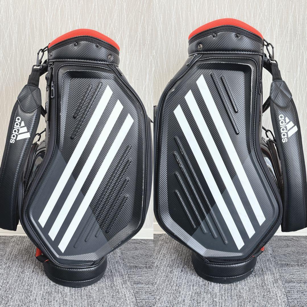 アディダス 迫力の9.5型 合成革製キャディバッグ