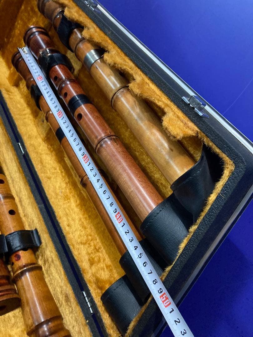 G）尺八 銘木尺八 蝴蝶 ★ 竹製 伝統和楽器 6本セット