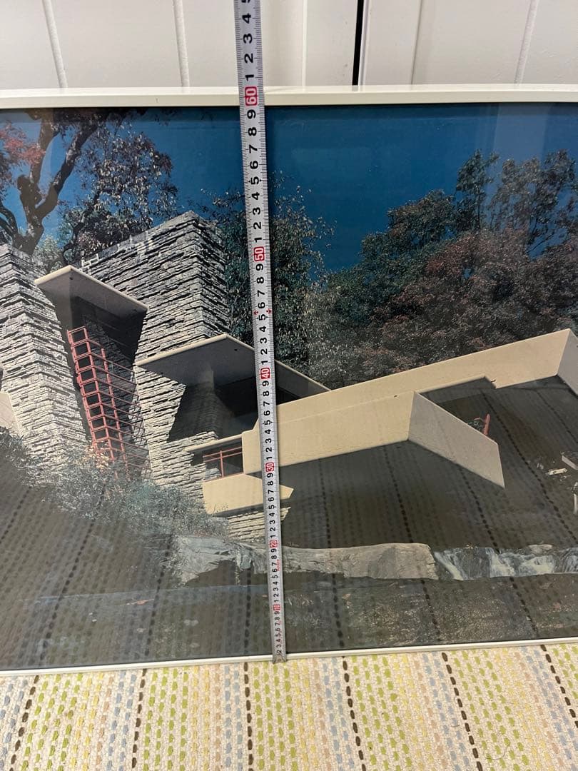 送料込み！フランク・ロイド・ライト　 落水荘 額装　巨大　パネル　ポスター