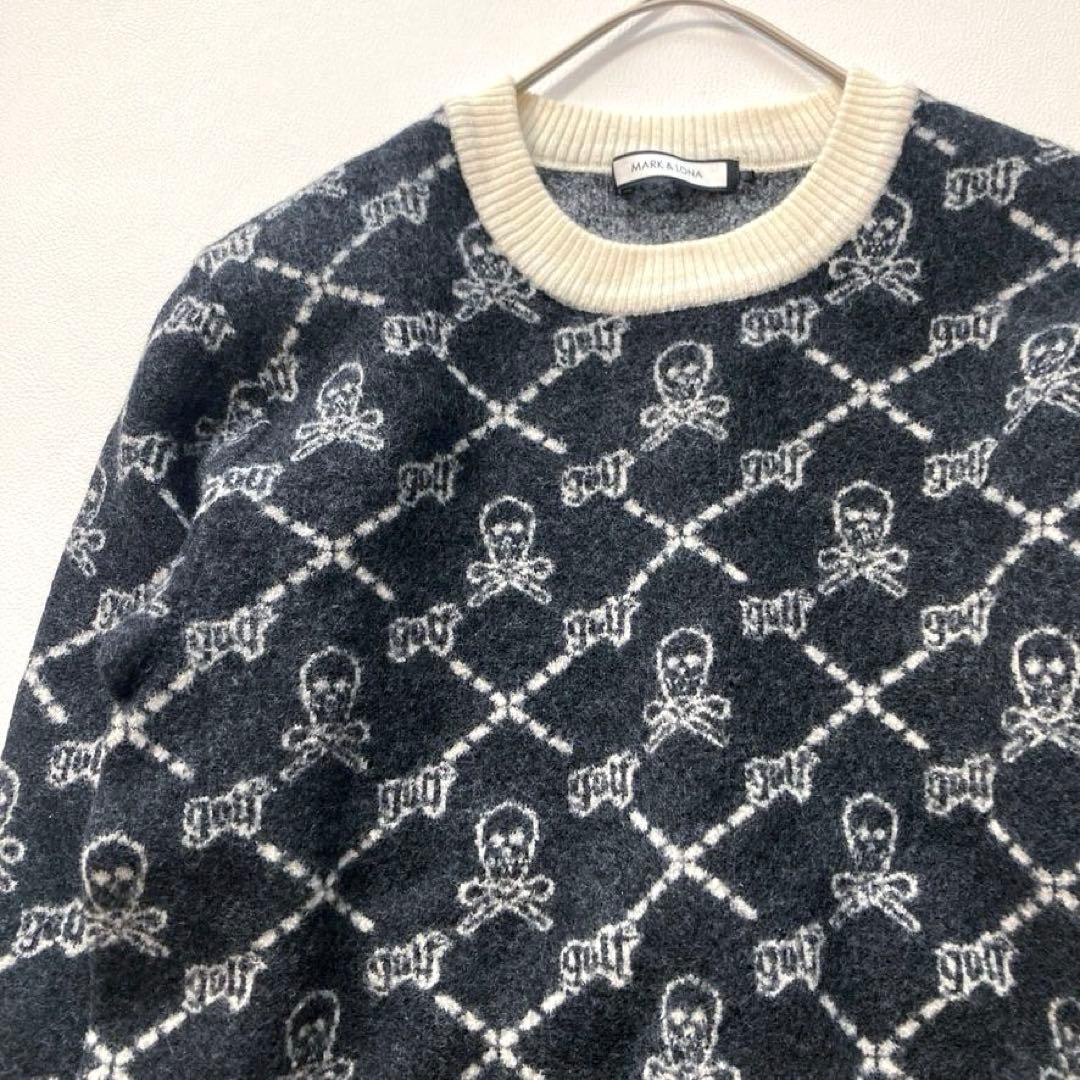 【MI】マークアンドロナ スカルジャガード ニットセーター ゴルフウェア