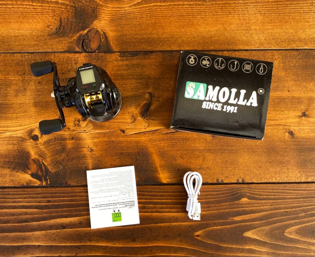 ジギングロッド　デジタルカウンター付きリール　イカメタル　スパイラル　左ハンドル