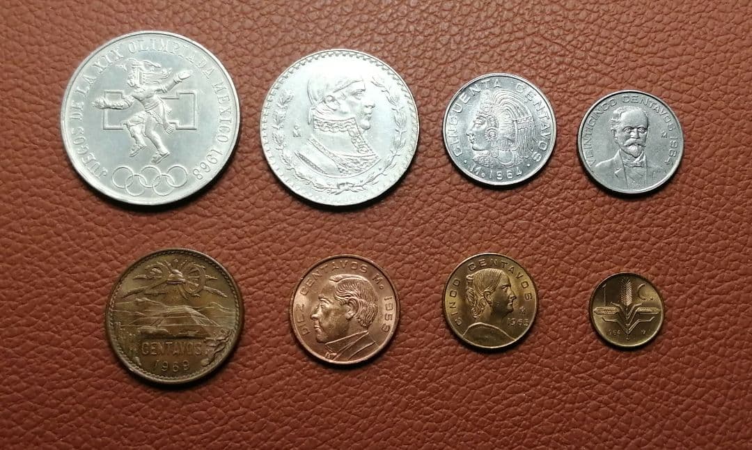 メキシコ旧硬貨。