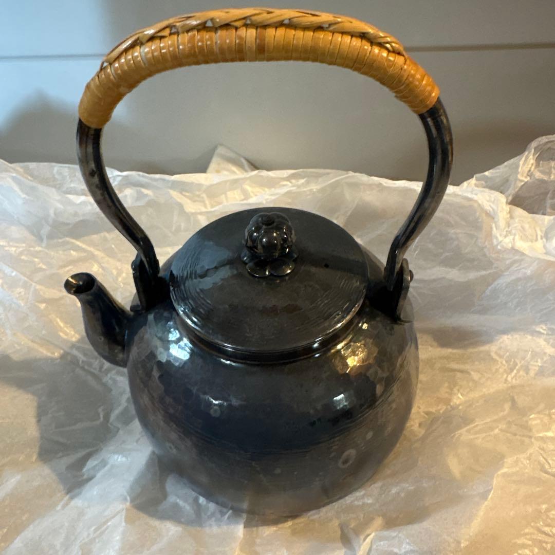 秀夆堂造　急須　いぶし銀　茶道具