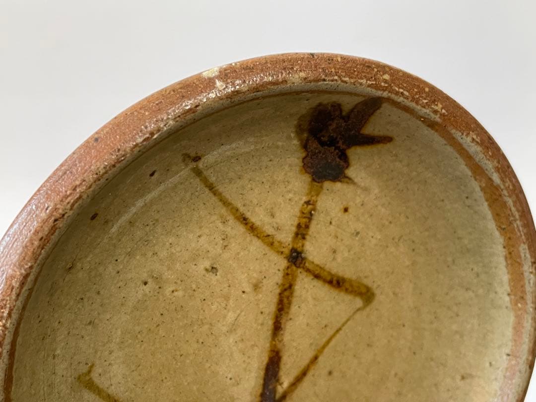 陶芸家　人間国宝　濱田庄司　浜田庄司　？　鉄絵　トウキビ文　丸皿　三寸皿　2枚