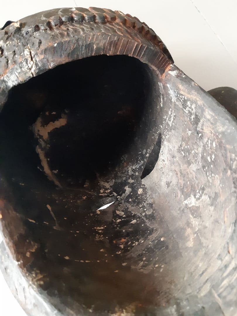 アフリカ　コンゴ　木彫り　仮面