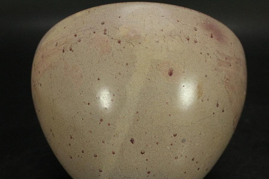 中国美術 鈞窯 斑紫釉 碗 φ14cm 茶道具伝来(LC253)