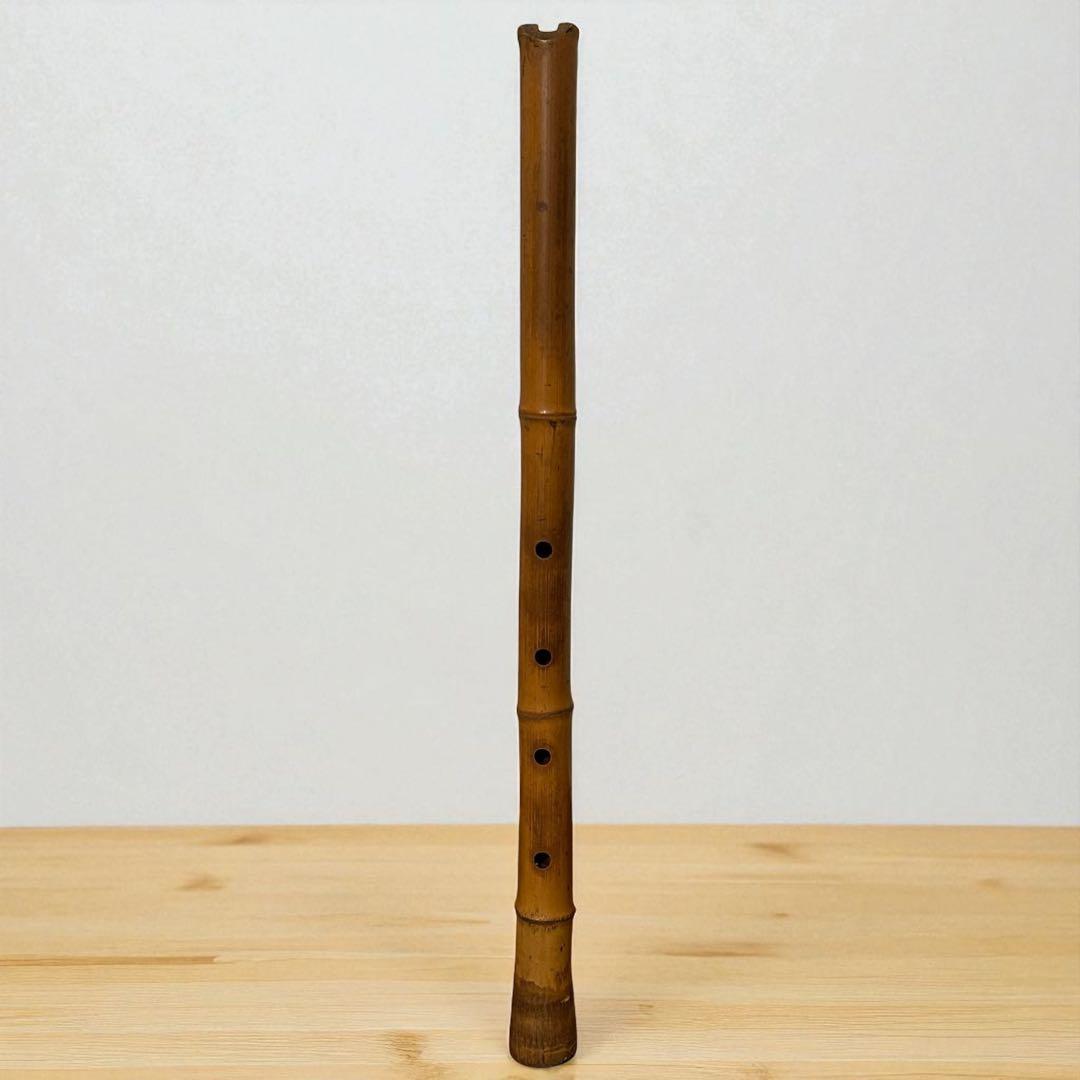 稀少品✨山宮銘 尺八 2尺 59cm 内朱仕上げ 和楽器 本格竹製 赤漆仕上げ