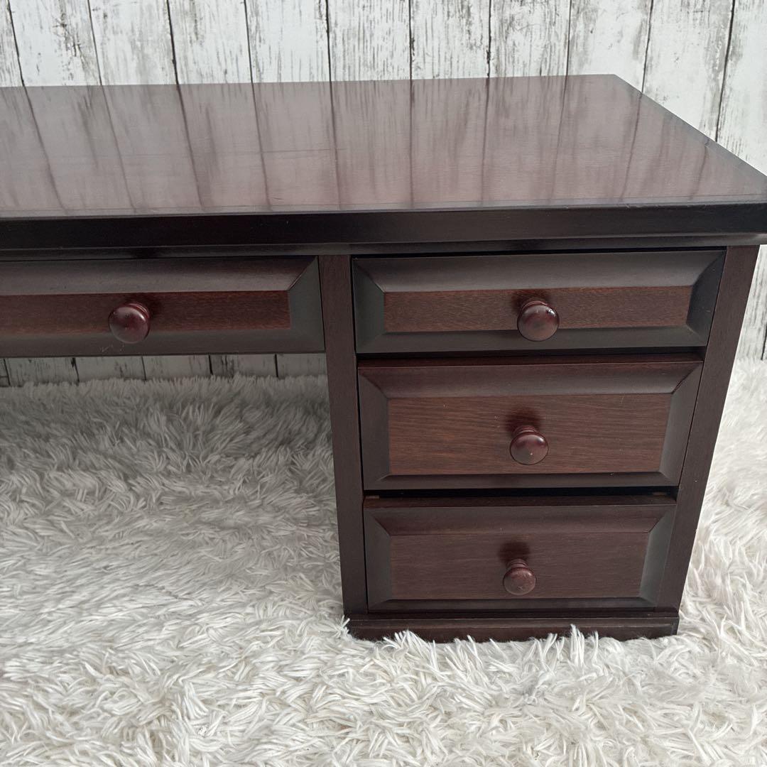 民芸調文机 書斎机 昭和レトロ アンティーク サクラ