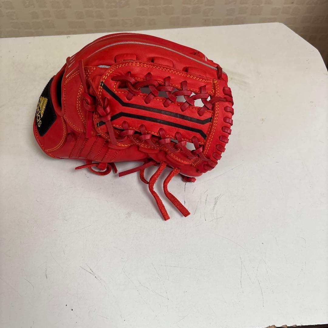 adidas 硬式グローブ レッド
