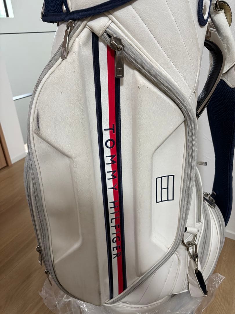   キャディバッグ ホワイト/ネイビー