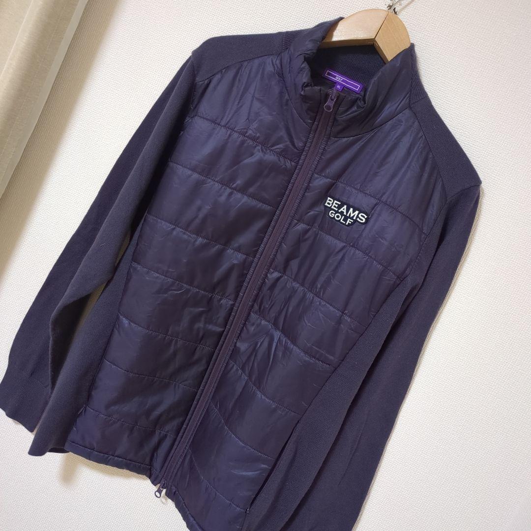 ★美品★BEAMS　GOLF　中綿キルティング フルジップニットブルゾン　XL
