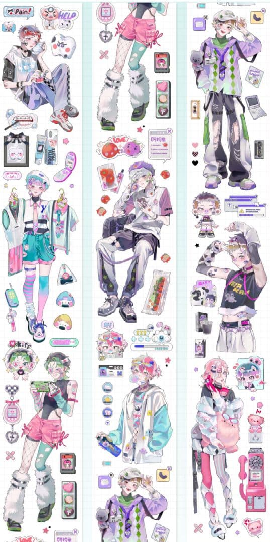 在庫無し【87】海外 PETテープ 男の子 关于小熊 白墨虹光