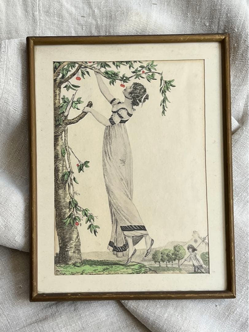 ◆フランスアンティーク｜希少なフランス絵画「さくらんぼ」