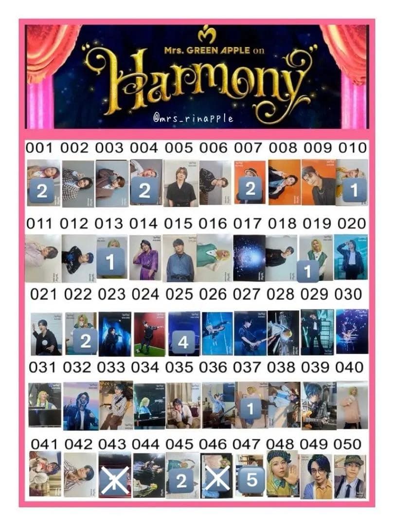 Mrs. GREEN APPLE フォトカ 大森元貴 藤澤涼架 若井滉斗