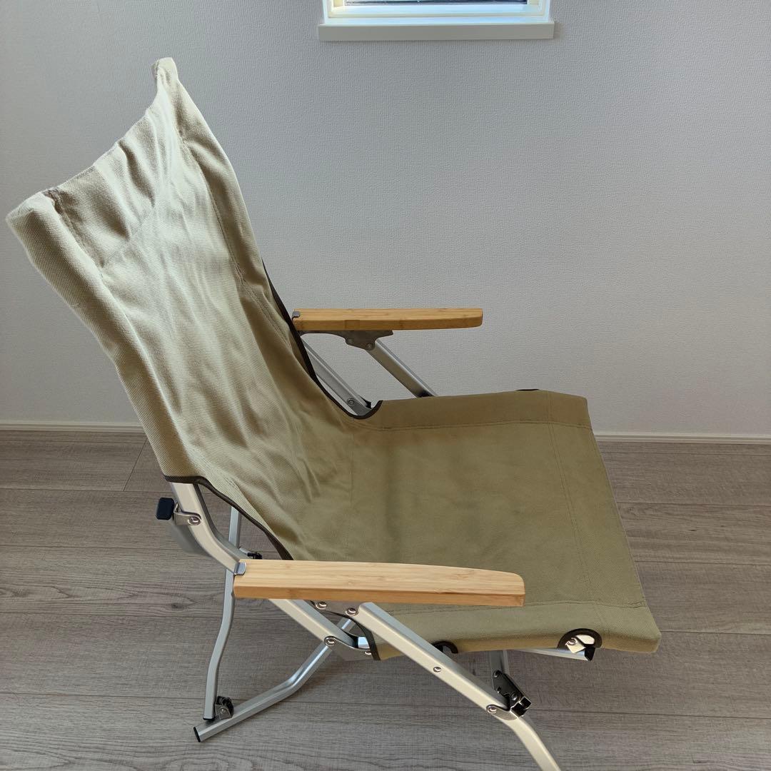 ベージュ キャンバス 折りたたみチェア