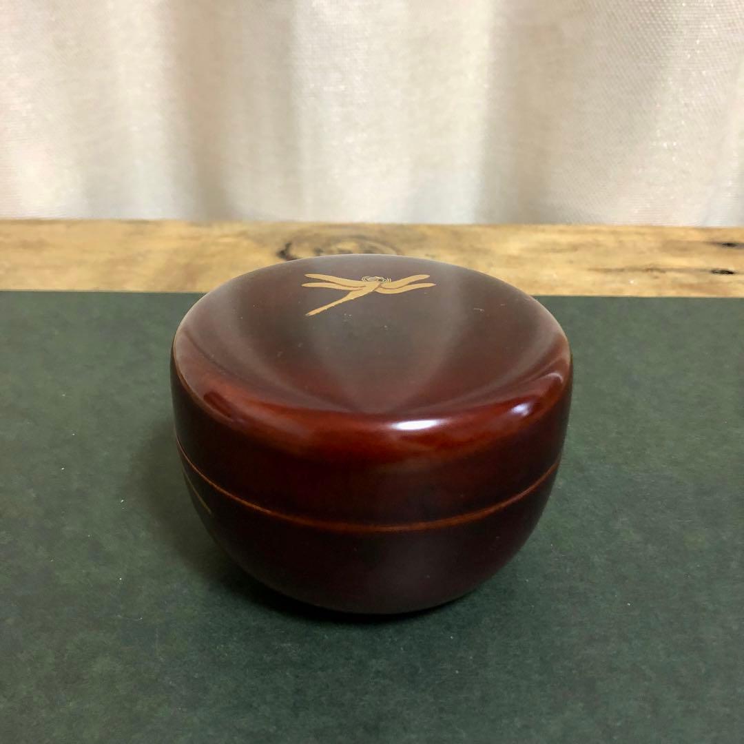 和田瑾斎 蜻蛉蒔絵平棗 共箱 茶道具 勝ち虫 豊穣の象徴