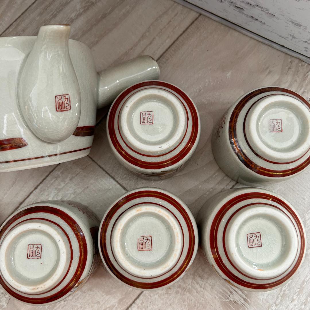 九谷焼　箱付き　急須　湯呑　6点まとめセット　茶器　ヴィンテージ　アンティーク