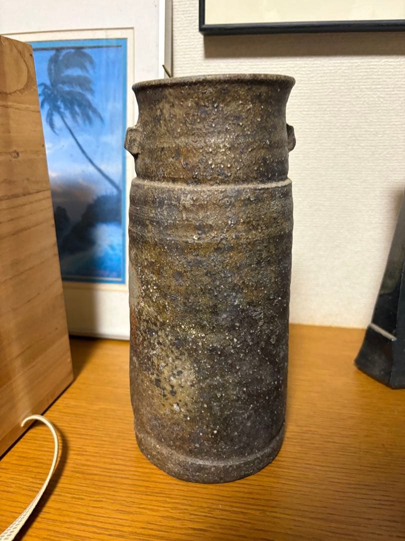 備前焼　十四代長十郎友敬作　花入