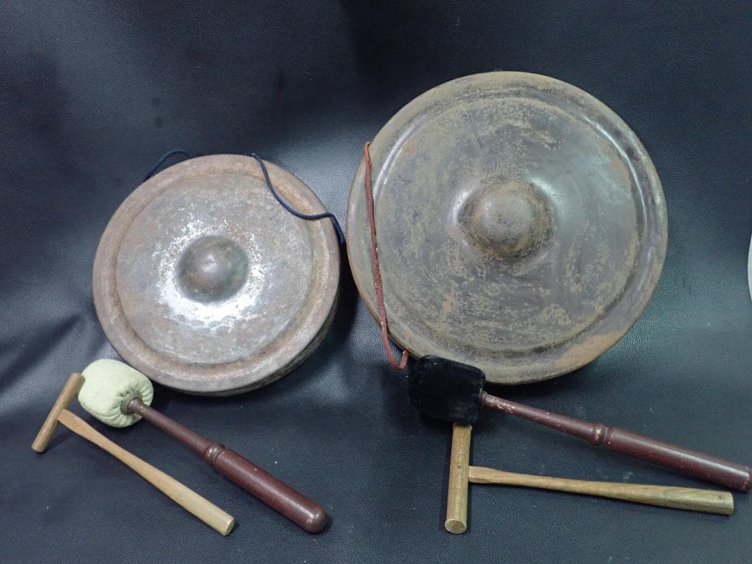 鐘　鉦　銅鑼　セット　和楽器　邦楽　お囃子　祭り　囃子方　日本舞踊　歌舞伎