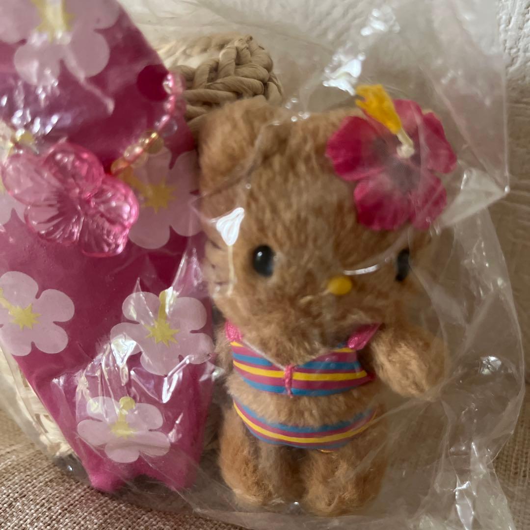 レア！日焼けキティ サーフィン カゴ付き小物入れ