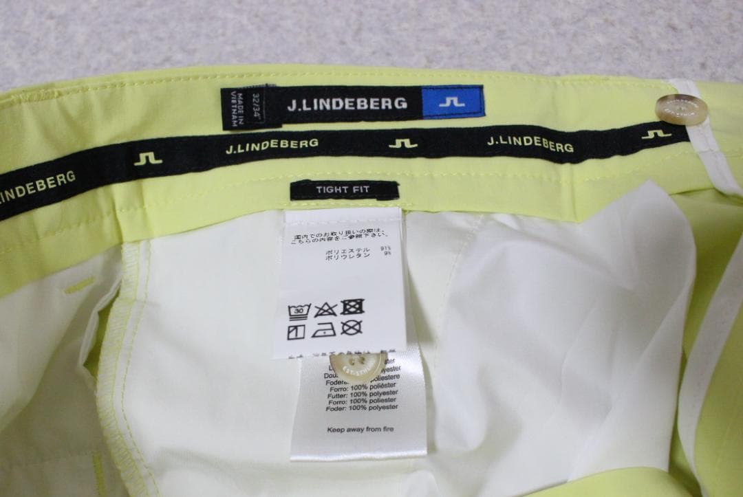 未使用品❗️J.LINDEBERG ストレッチ パンツ◆32インチ◆イエロー◆