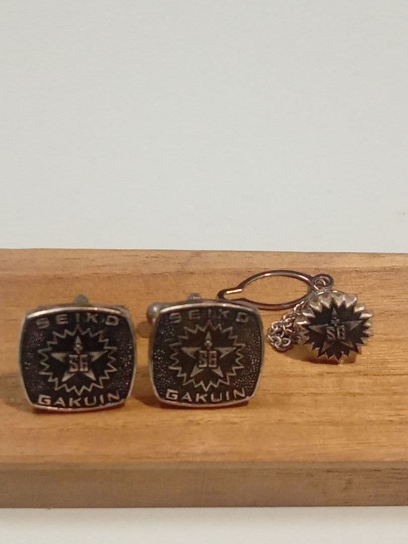 昭和レトロ　ネクタイピン　カフス　セット　錫？　星光学院