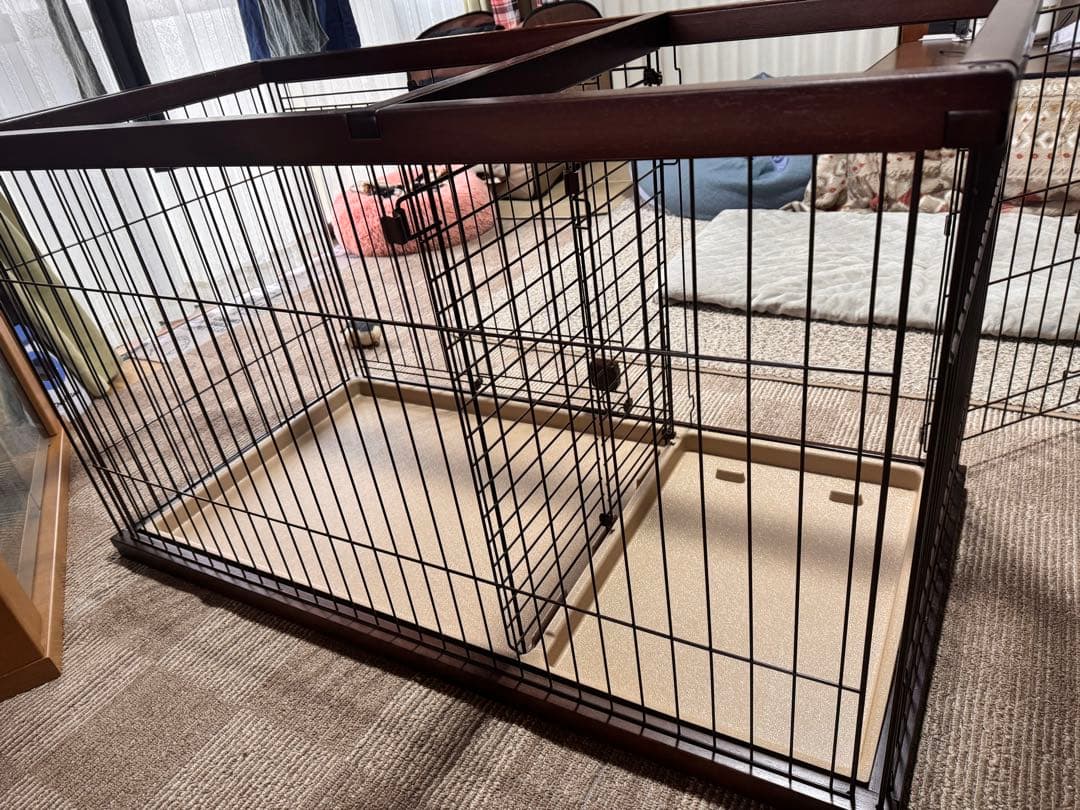 中・小型犬用ブラウン金属ケージ