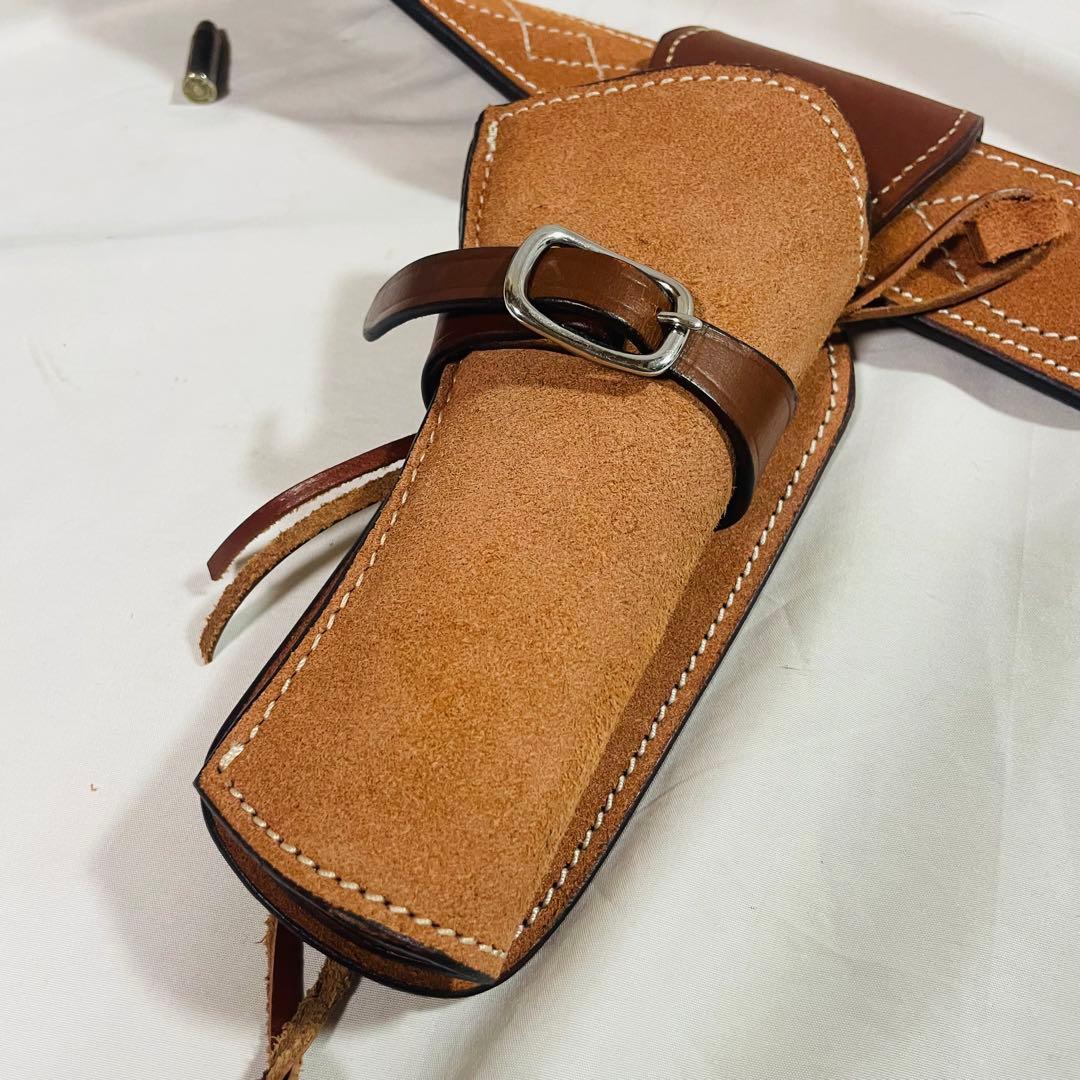 ホルスター レザー ウエスタン ガンベルト カートリッジ付き