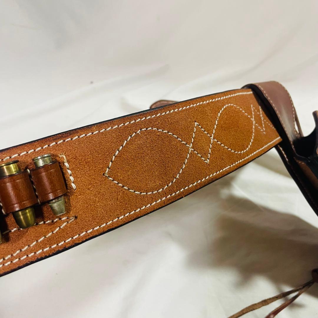 ホルスター レザー ウエスタン ガンベルト カートリッジ付き