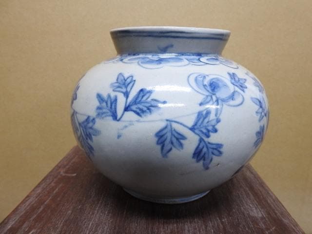 李朝染付壺　合せ箱　MA460