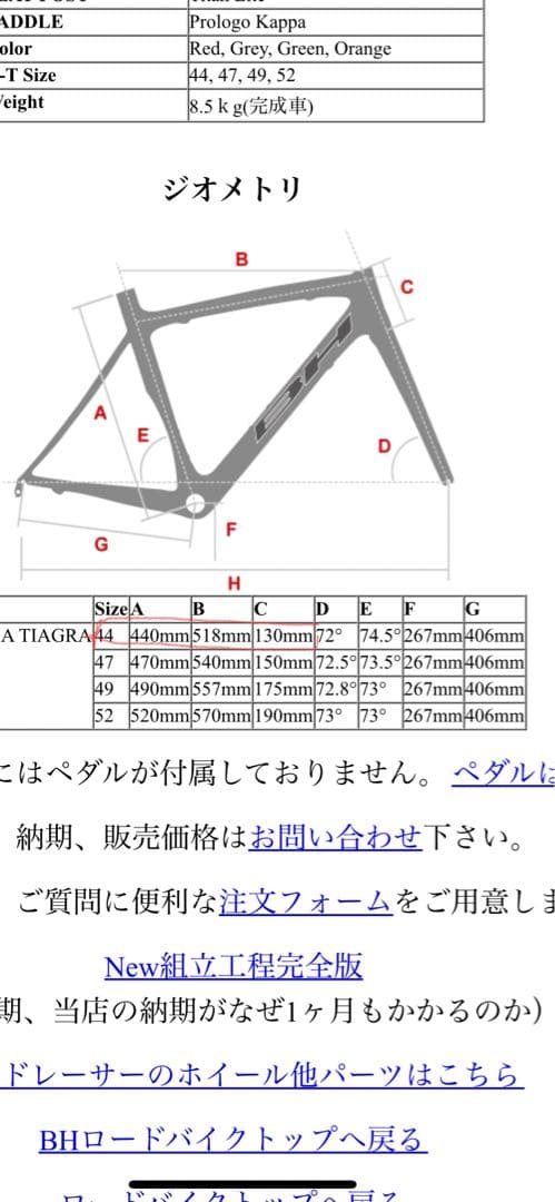 BH Prizma 2012 ロードバイク　105 440サイズ　カンパ　ゾンダ